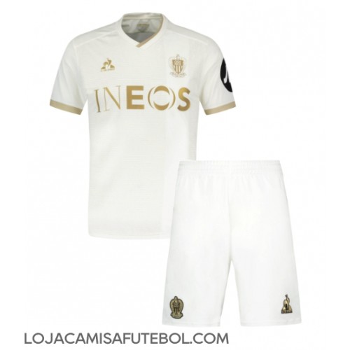 Camisa de Futebol OGC Nice Equipamento Secundário Infantil 2024-25 Manga Curta (+ Calças curtas)